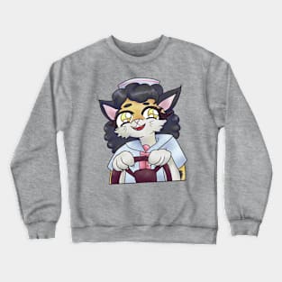 Cute Calico Cat Driving Design Crewneck Sweatshirt